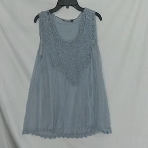 Giulia Lace 100% Silk Sleeveless Blouse S